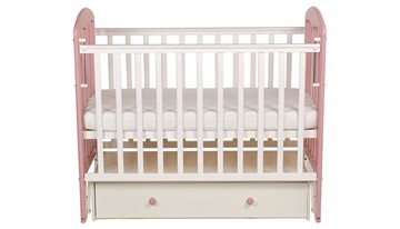 Кровать детская Polini kids Simple 328, белый-розовый в Ангарске