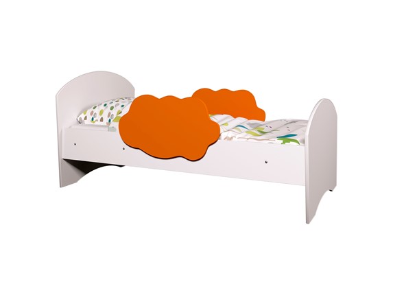 Детская кровать Тучка, корпус Белый, фасад Оранжевый в Братске - изображение