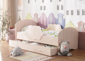 Кровать детская Тучка с ящиком, корпус Дуб млечный, фасад Дуб млечный в Ангарске
