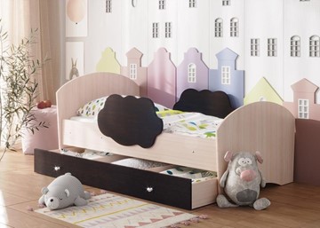 Кровать детская Тучка с ящиком, корпус Дуб млечный, фасад Венге в Ангарске
