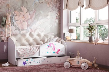 Детская кровать Звездочка с бортиком, Бежевый в Ангарске