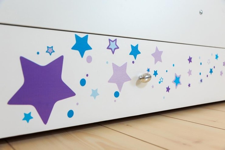 Детская кровать с ящиками Звездочка с бортиком, Фиолетовый в Ангарске - изображение 3