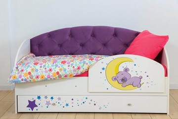Детская кровать с ящиками Звездочка с бортиком, Фиолетовый в Ангарске - предосмотр 7