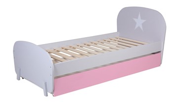 Кровать с ящиком POLINI Kids Mirum 1915 Серый / розовый в Братске