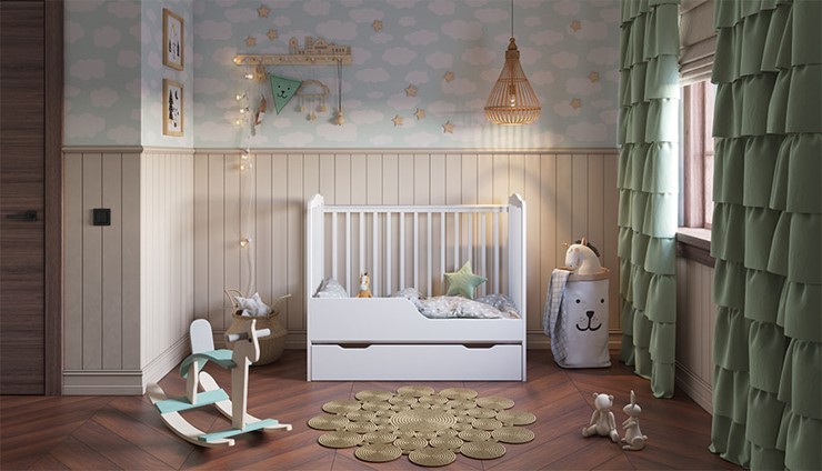 Кроватка для новорожденных POLINI Kids Simple 310-01 Белый в Ангарске - изображение 9