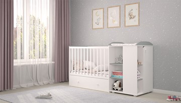 Многофункциональная кровать с комодом POLINI Kids Ameli 800 Белый / Серый, серия AMELI в Ангарске - предосмотр 2
