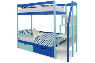 Детская 2-ярусная кровать Svogen мятный-синий в Ангарске