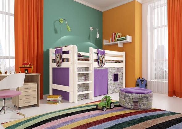 Детская кровать-чердак Соня, Вариант 11 Белый в Ангарске - изображение