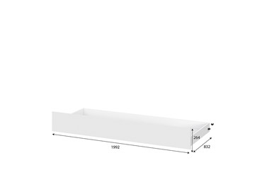 Детская выкатная кровать Токио, белый текстурный (одинарная (0,9х2,0) + выкатная) в Ангарске - предосмотр 4