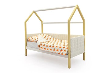 Кровать-домик детская «Svogen бежево-белый» мягкая в Ангарске