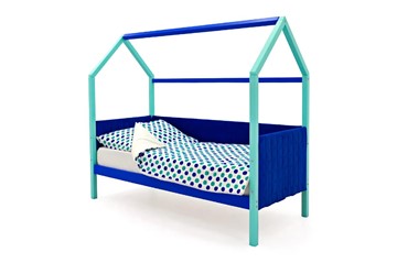 Кровать-домик детская Svogen, мятный-синий мягкая в Ангарске