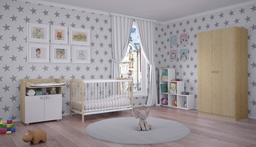 Комплект мебели для детской POLINI Kids Simple №2 Белый / Натуральный в Ангарске - предосмотр