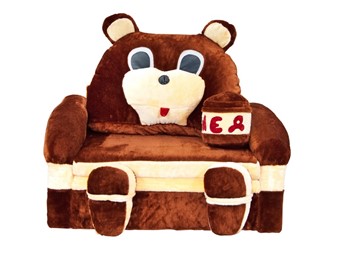 Детский диван Медведь с подушкой, ширина 120 см в Братске
