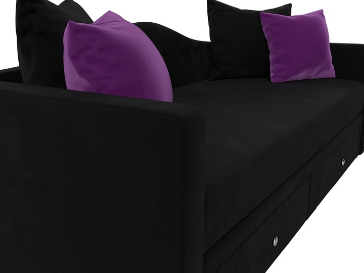 Диван-кровать Дориан, Черный/Фиолетовый (Микровельвет) в Ангарске - изображение 3