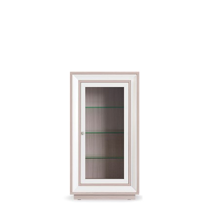 Шкаф низкий  (1 стеклодверь) Прато 776, Ясень светлый \ жемчуг в Братске - изображение