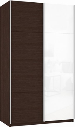 Шкаф Прайм (ДСП/Белое стекло) 1600x570x2300, венге в Ангарске - изображение