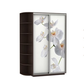 Шкаф 2-дверный Экспресс 1500x600x2200, со стеллажом, Орхидея белая/венге в Ангарске