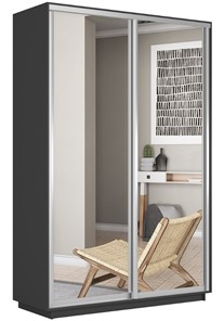 Шкаф 2-дверный Экспресс (2 зеркала) 1200x450x2200, серый диамант в Ангарске