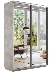 Шкаф 2-х дверный Экспресс (2 зеркала) 1600x450x2400, бетон в Ангарске