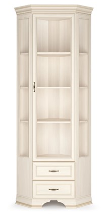 Шкаф-витрина угловой Сиена, Бодега белый / патина золото в Братске - изображение