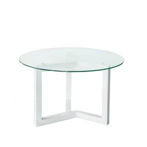 Круглый стол Оникс-8, Выбеленный дуб/Прозрачное стекло в Ангарске