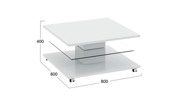 Квадратный столик Diamond тип 1 (Белый глянец) в Ангарске - предосмотр 1