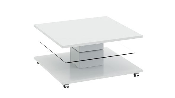 Квадратный столик Diamond тип 1 (Белый глянец) в Ангарске - изображение