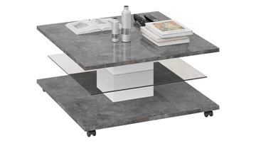 Квадратный столик Diamond тип 1 (Белый/Ателье темный глянец) в Братске