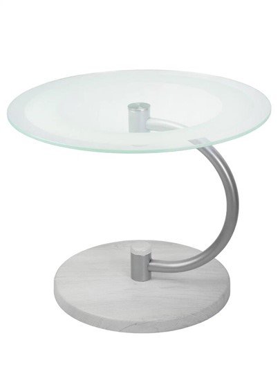 Стеклянный столик Дуэт 13Н (металлик-дуб дымчатый-прозр) в Братске - изображение 1