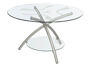 Стеклянный столик Дуэт 3 (металлик-прозрачное) в Братске