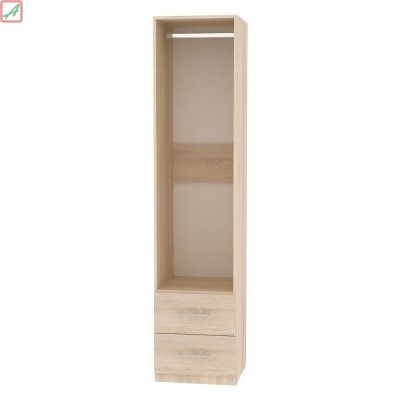 Распашной шкаф Риал (H20) 198х45х45 ручка рейлинг, Белый/ДСС в Ангарске - изображение 1