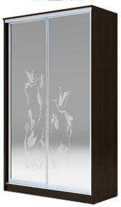 Шкаф 2-х створчатый 2300х1500х620 два зеркала, "Колибри" ХИТ 23-15-66-03 Венге Аруба в Ангарске