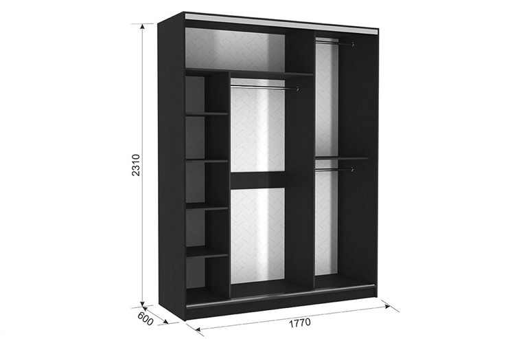 Шкаф трехдверный Бассо 5-600, венге в Братске - изображение 2