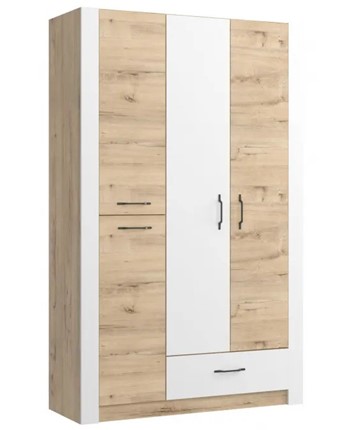 Шкаф гардеробный Ева 5 М2 дуб ирландский/белый матовый в Ангарске - изображение