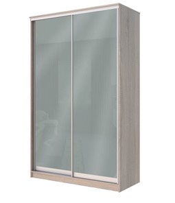 Шкаф двухстворчатый Хит-22-12-22 с цветным стеклом, средне-серый 074, Дуб сонома в Ангарске