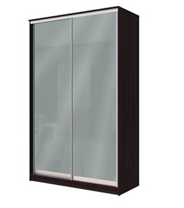 Шкаф двухдверный Хит-22-12/2-22 с цветным стеклом, средне-серый 074, Венге в Ангарске