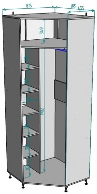 Угловой шкаф распашной Лофт H129, ДСС-Белый в Ангарске - изображение 1