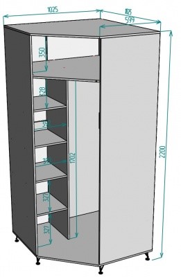 Шкаф распашной угловой Лофт H132, ДМ в Ангарске - изображение 1