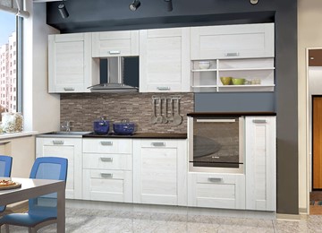 Кухонный гарнитур Квадро 2700, цвет Белая лиственница в Ангарске - предосмотр