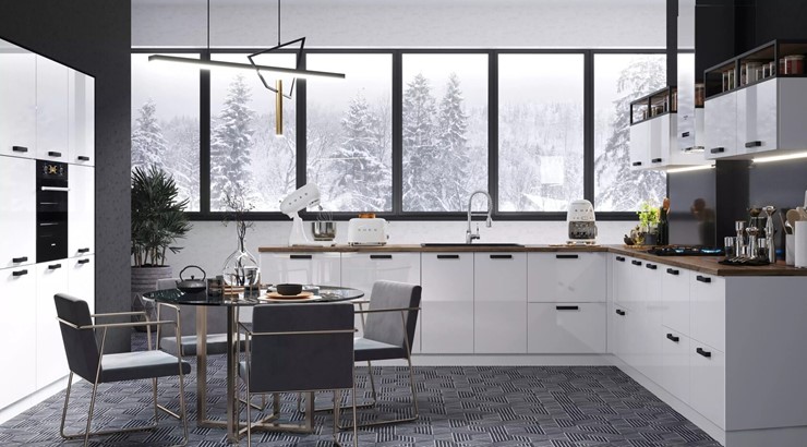 Модульный кухонный гарнитур Аляска, цвет Серый лед/Серый лед в Ангарске - изображение 2