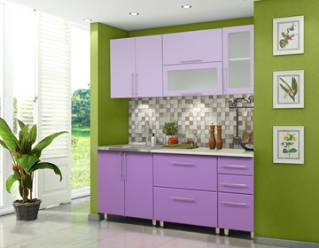 Кухонный гарнитур Мыло 224 2000х718, цвет Фиолет/Пастель фиолет в Ангарске