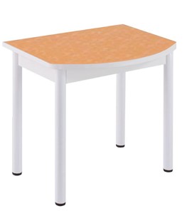 Кухонный пристенный стол НСПГ-02 ПЛ1, цветы манго/белое ЛДСП/36 прямые трубки крашеные белый в Ангарске