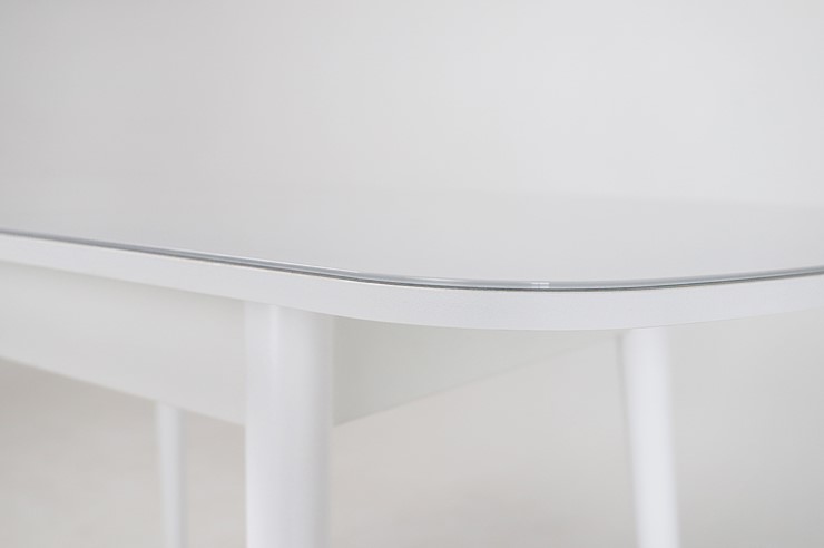 Кухонный раскладной стол Хоста, опоры массив цилиндрический, Белый в Ангарске - изображение 2