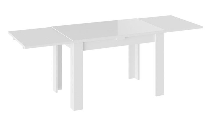 Кухонный стол раздвижной Норман тип 1, цвет Белый/Стекло белый глянец в Братске - изображение 1