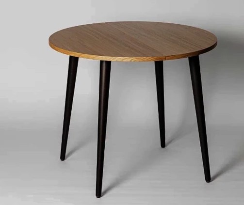 Кухонный стол круглый Шпон Дуба д. 100 см МДФ в Ангарске - изображение