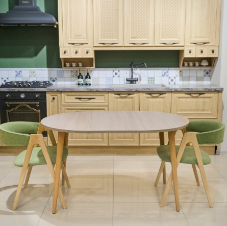 Кухонный стол круглый Ясень Шимо светлый 90*90 см ЛДСП в Ангарске - изображение 3