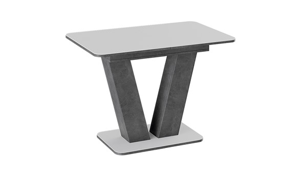 Кухонный стол раскладной Чинзано тип 1 (Моод темный/стекло белое матовое) в Ангарске - изображение