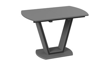 Обеденный раздвижной стол Дели Тип 2 (Серый софт, Стекло матовое серое) в Братске
