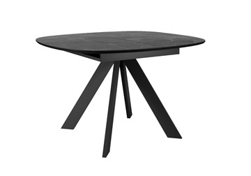 Кухонный стол раздвижной DikLine BK100 Керамика Черный мрамор/подстолье черное/опоры черные в Ангарске