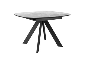 Кухонный стол раскладной DikLine BK100 Керамика Серый мрамор/подстолье черное/опоры черные в Братске